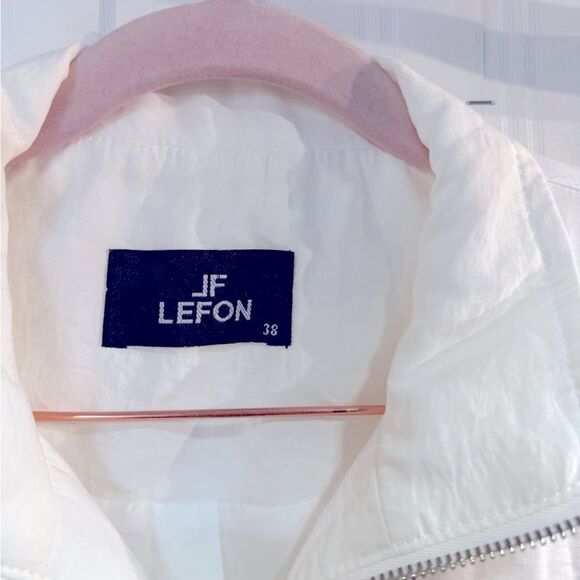 JF LEFON White Jacket with Black Lace Accents Sz 38 - Picture 5 of 5